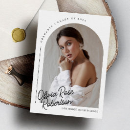 Chic Modern Arch Foto Abschluss Ankündigung