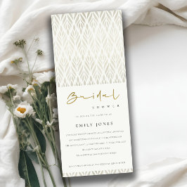 CHIC MODERN ART DECO WHITE SILVER BRAUTPARTY EINLADUNG