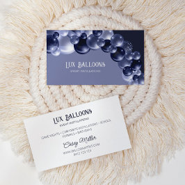 Chic Modern Balloon Artist Navy Blue Silver Visitenkarte