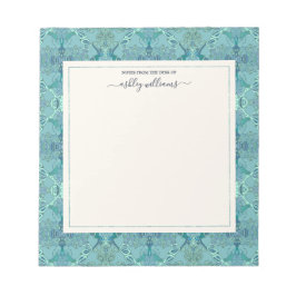 Chic Modern Baroque Muster Blue Shades Notizblock