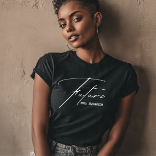 Chic & Modern beschriftetes Future Mrs. Schwarzes T-Shirt
