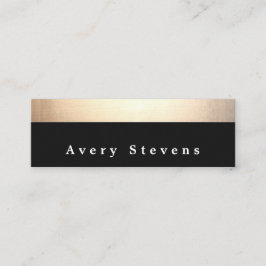 Chic Modern Black and Gold Streifen Mini Visitenkarte