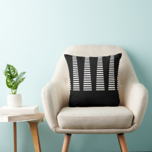 Chic Modern Black and White Abstrakt Geometric Art Kissen