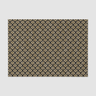 Chic Modern Black Gold Geometric Muster Seidenpapier