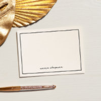 Chic Modern Black Personalisierte Mitteilungskarte