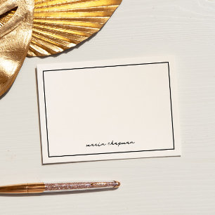 Chic Modern Black Personalisierte Mitteilungskarte