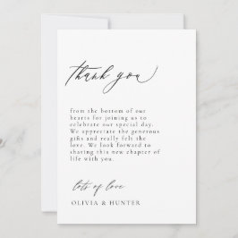 Chic Modern Black & White Wedding Dankeskarte