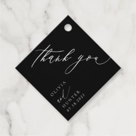 Chic Modern Black & White Wedding Geschenkanhänger