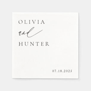 Chic Modern Black & White Wedding Serviette