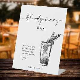 Chic Modern Bloody Mary Bar Wedding Sign Sockelschild