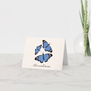 Chic Modern Blue Butterfly Design Personalisiert