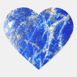 Chic Modern Blue Marble Stone Herz-Aufkleber