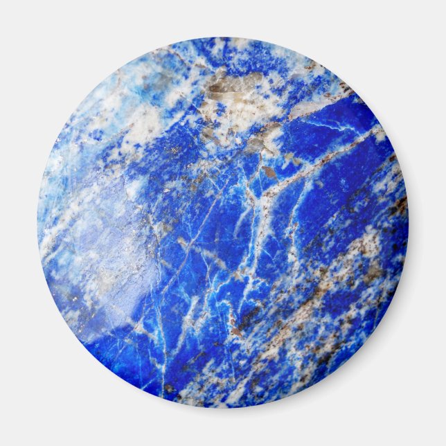 Chic Modern Blue Marble Stone Magnet (Vorne)