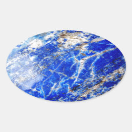 Chic Modern Blue Marble Stone Ovaler Aufkleber