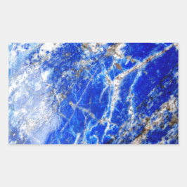 Chic Modern Blue Marble Stone Rechteckiger Aufkleber