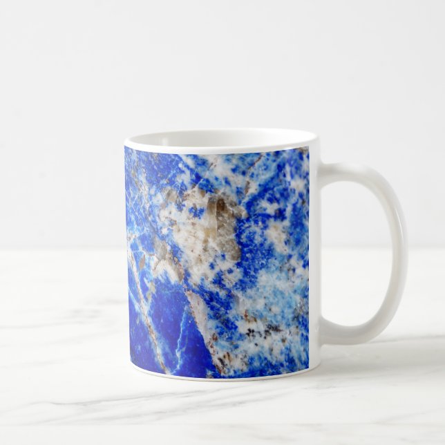 Chic Modern Blue Marble Stone Tasse (Rechts)