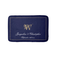 Chic Modern Blue Monogram Names New Wedding