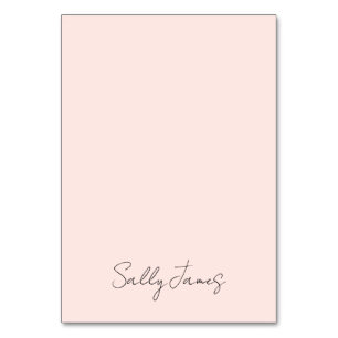 Chic Modern Blush Signatur Name Tischnummer