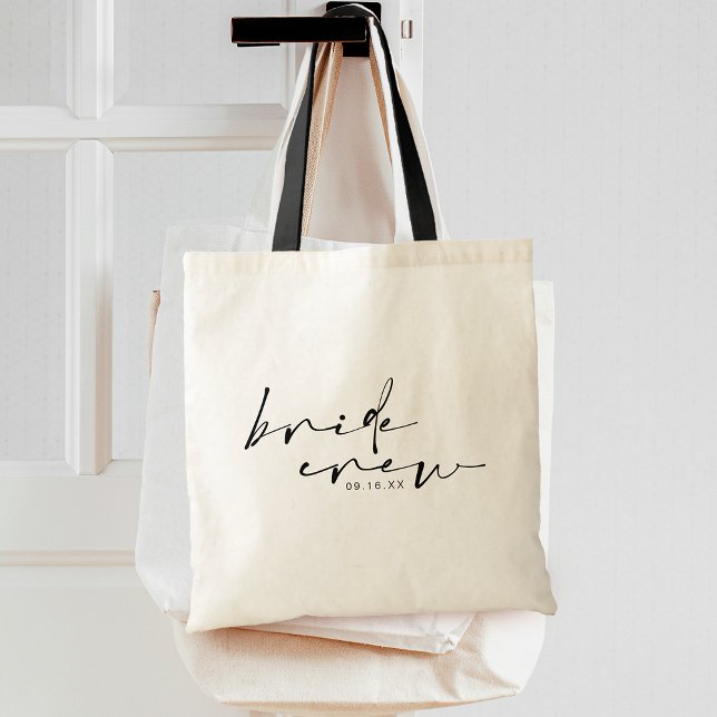 Chic Modern Braut Crew Tragetasche (Chic Modern Calligraphy Bride Crew Tote Bag)