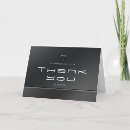 Chic Modern Business Black Dankeskarte