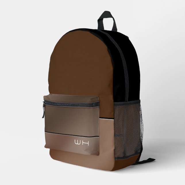 Chic Modern Business Brown Bedruckter Rucksack (Rückseitige Ecke Rechts)