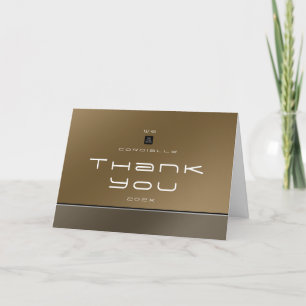 Chic Modern Business Brown Dankeskarte