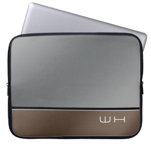 Chic Modern Business Grau Brown Laptopschutzhülle