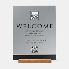 Chic Modern Business-Logo Schwarz Grau Acrylschild