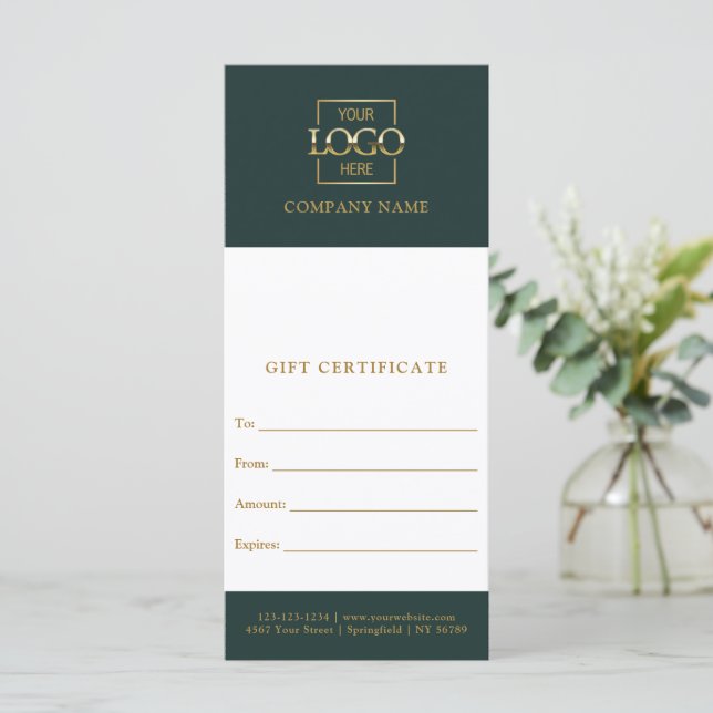 Chic Modern Business Personalized Gift Certificate (Stehend Vorderseite)