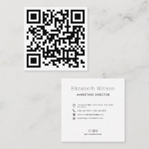 Chic Modern Business QR Code Quadratische Visitenkarte