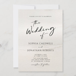 Chic Modern Calligraphy Earth Tones Wedding Einladung