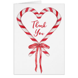 Chic Modern Candy Cane und Bow Weihnachten Danke