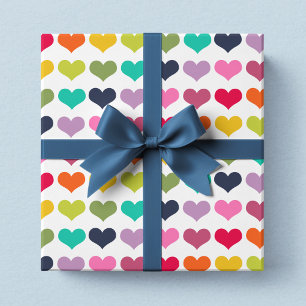 Chic Modern Colorful Hearts Valentinstag Geschenkpapier