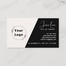 Chic & Modern Design Black & White Visitenkarte