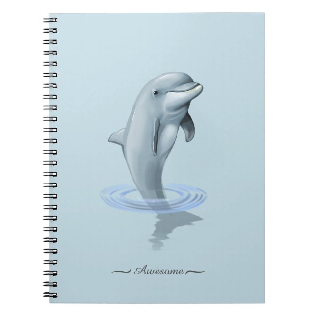 Chic Modern Dolphin & Script auf Light Blue Foto Notizblock (Vorderseite)