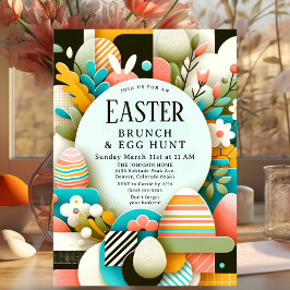 Chic Modern Easter Brunch & Egg Hunt Einladung