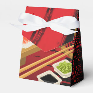 Chic Modern Elegant Black & Red Sushi Geschenkschachtel