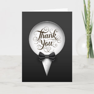 Chic Modern Elegante Gay Tuxedo Danke You Card