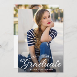 Chic Modern Elegante Script FOTO Graduation Party Einladung