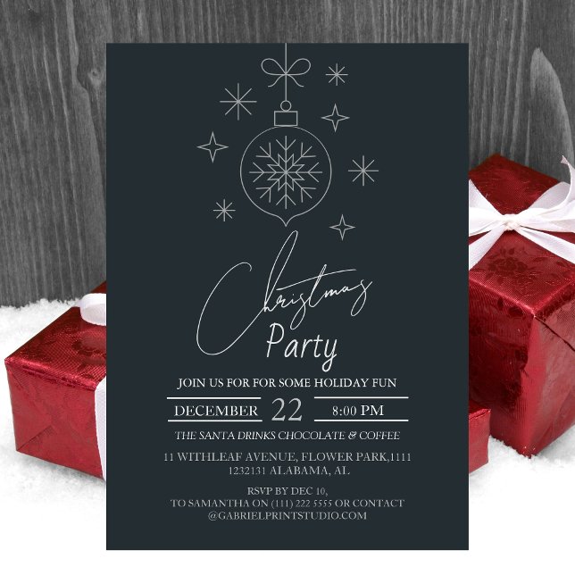 Chic Modern Elegante Script Weihnachts-Party Einladung (Von Creator hochgeladen)