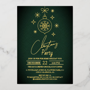 Chic Modern Elegante Script Weihnachts-Party Folieneinladung