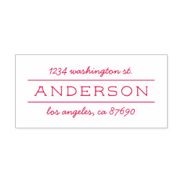 Chic Modern Family Name Script-Rücksendeadresse Permastempel
