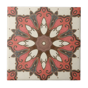 Chic Modern Floral Geometric Design Tile Fliese