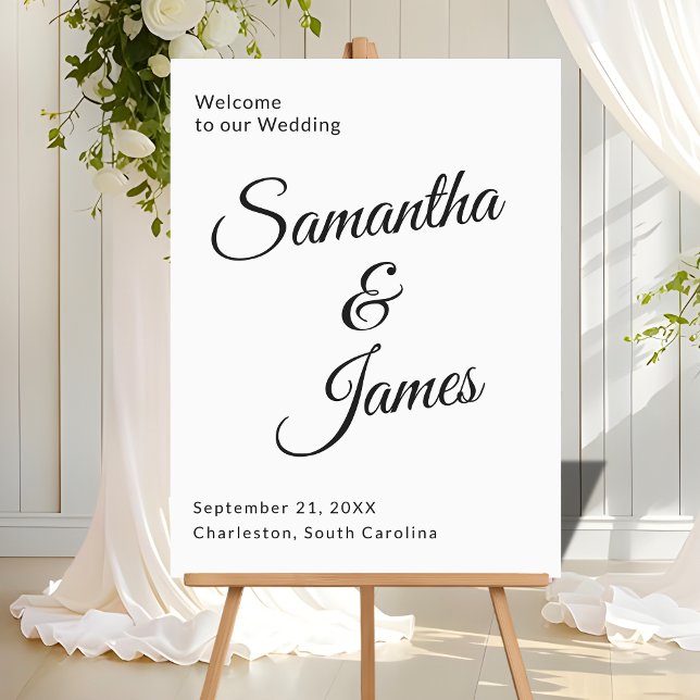  Chic Modern Font Welcome for Trendy Couples Acrylschild (Von Creator hochgeladen)