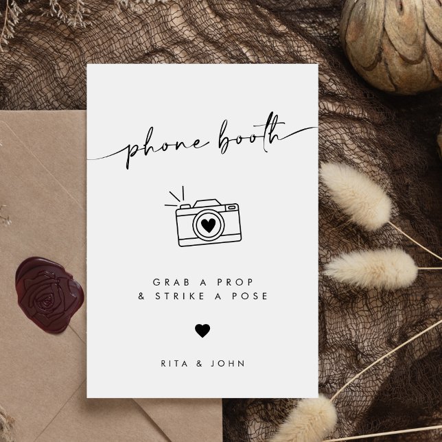 Chic Modern Foto Booth Wedding Sign Poster (Von Creator hochgeladen)