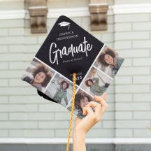 Chic Modern Foto Collage Custom Color Graduate