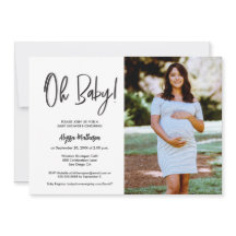 Chic Modern Foto Handlettering Oh Baby Dusche