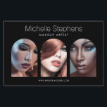 Chic Modern Foto Trio Makeup Artist Black Flyer<br><div class="desc">Erhöhen Sie Ihre Marke und Werbeaktionen mit unserem individuell gestaltbaren Flyer-Template, das für Boutiquen, Make-up-Künstler, Schönheitssalons, Fotografen, Online-Shops und vieles mehr entworfen wurde. Unser elegantes und minimalistisches Design setzt Ihren Firmennamen an die Spitze und erweckt sofort das Auge Ihres Publikums. Mit drei elegant gewölbten Platzhaltern, die Sie mühelos mit Ihren...</div>