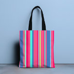 Chic Modern Girly Candy Stripe Muster<br><div class="desc">Dieses moderne Design zeichnet sich durch farbenfrohe Streifen in Rosa,  Blau und Grün aus. #modern #chic #stylish #elegant #girly #preppy #forher #Tasche #bag #Tasche #accessoires #fashion #modionable #style #handbags #gifts #giftsforher</div>