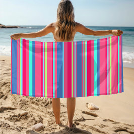 Chic Modern Girly Candy Stripe Muster Strandtuch